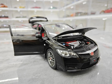 [WELL] 1:18 Honda 2007 Civic Type R FD2 Black Model Car Die-Cast
