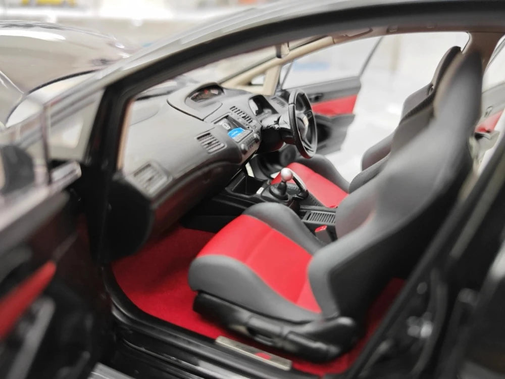 [WELL] 1:18 Honda 2007 Civic Type R FD2 Black Model Car Die-Cast
