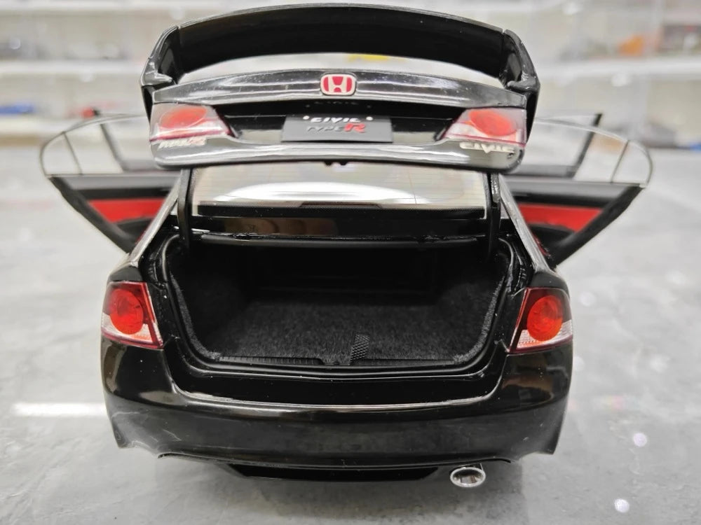 [WELL] 1:18 Honda 2007 Civic Type R FD2 Black Model Car Die-Cast