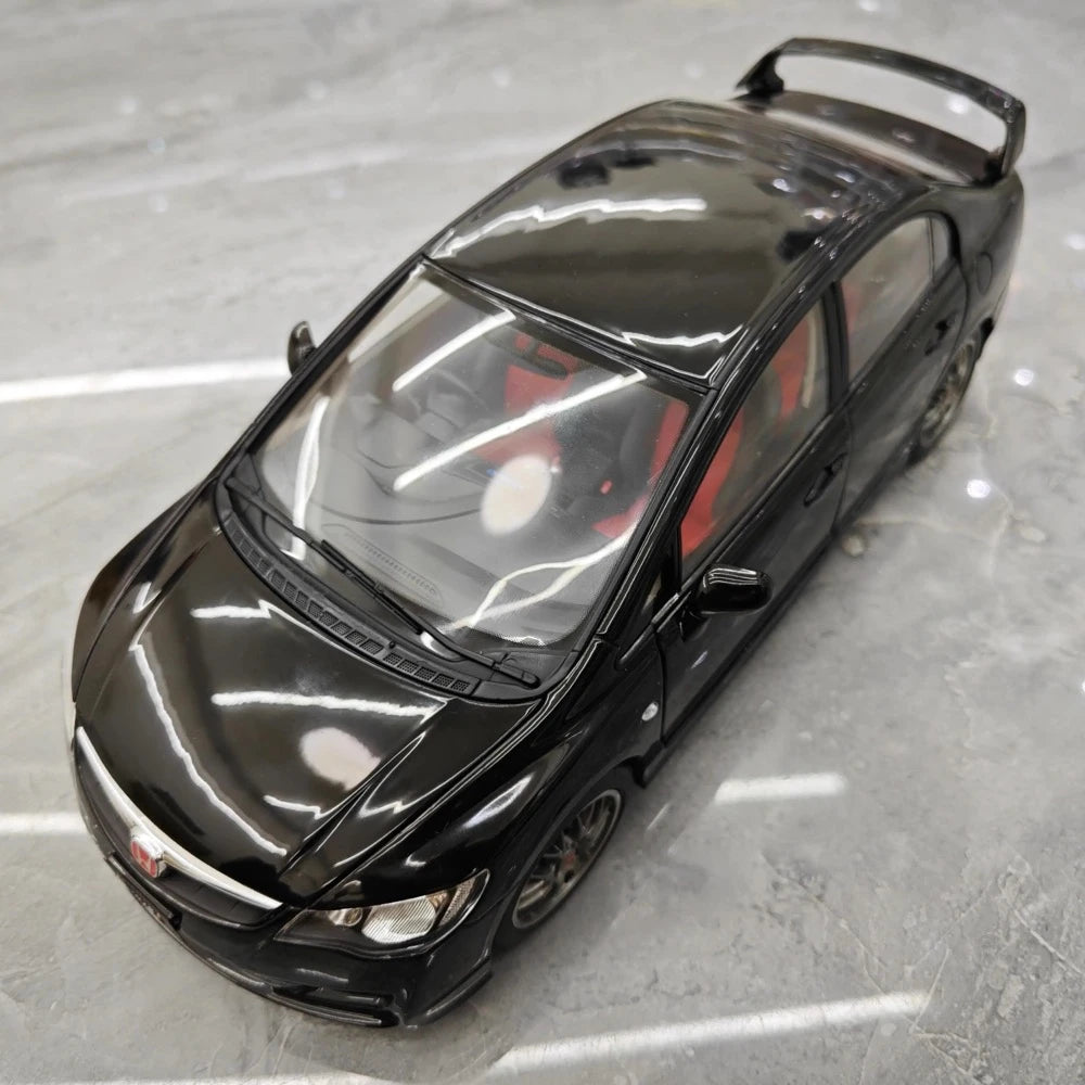 [WELL] 1:18 Honda 2007 Civic Type R FD2 Black Model Car Die-Cast