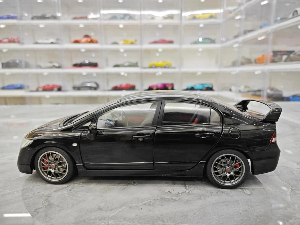 [WELL] 1:18 Honda 2007 Civic Type R FD2 Black Model Car Die-Cast