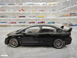 [WELL] 1:18 Honda 2007 Civic Type R FD2 Black Model Car Die-Cast