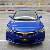 [WELL] 1:18 Honda 2007 Civic Type R FD2 Blue Model Car Die-Cast