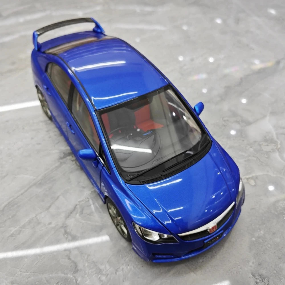 [WELL] 1:18 Honda 2007 Civic Type R FD2 Blue Model Car Die-Cast