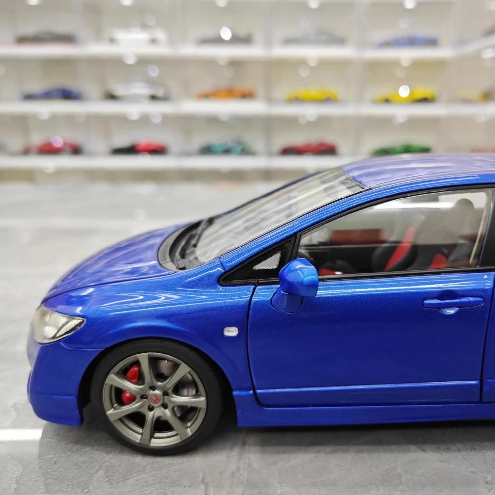 [WELL] 1:18 Honda 2007 Civic Type R FD2 Blue Model Car Die-Cast