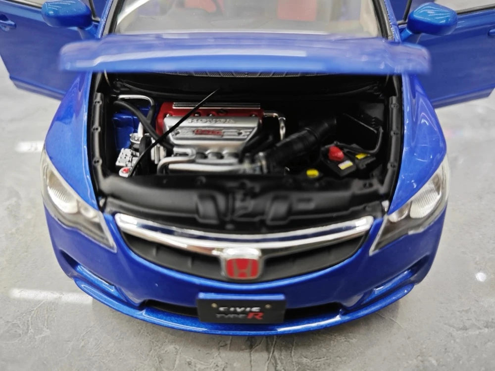 [WELL] 1:18 Honda 2007 Civic Type R FD2 Blue Model Car Die-Cast