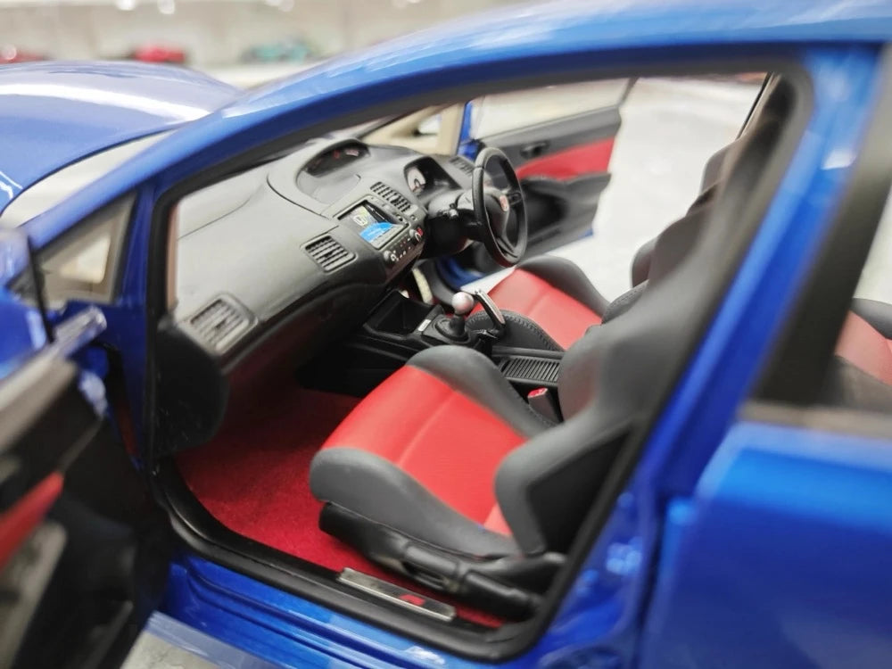 [WELL] 1:18 Honda 2007 Civic Type R FD2 Blue Model Car Die-Cast