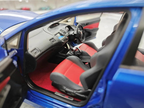 [WELL] 1:18 Honda 2007 Civic Type R FD2 Blue Model Car Die-Cast