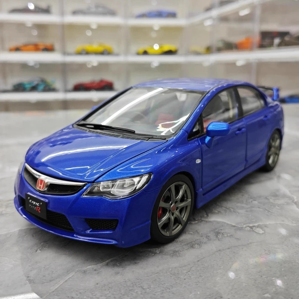 [WELL] 1:18 Honda 2007 Civic Type R FD2 Blue Model Car Die-Cast