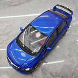 [WELL] 1:18 Honda 2007 Civic Type R FD2 Blue Model Car Die-Cast