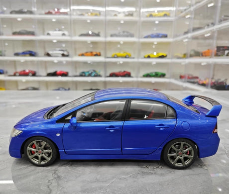 [WELL] 1:18 Honda 2007 Civic Type R FD2 Blue Model Car Die-Cast