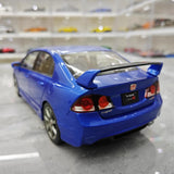 [WELL] 1:18 Honda 2007 Civic Type R FD2 Blue Model Car Die-Cast