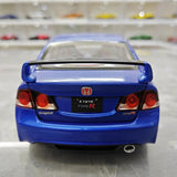 [WELL] 1:18 Honda 2007 Civic Type R FD2 Blue Model Car Die-Cast