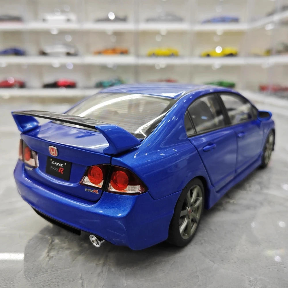 [WELL] 1:18 Honda 2007 Civic Type R FD2 Blue Model Car Die-Cast