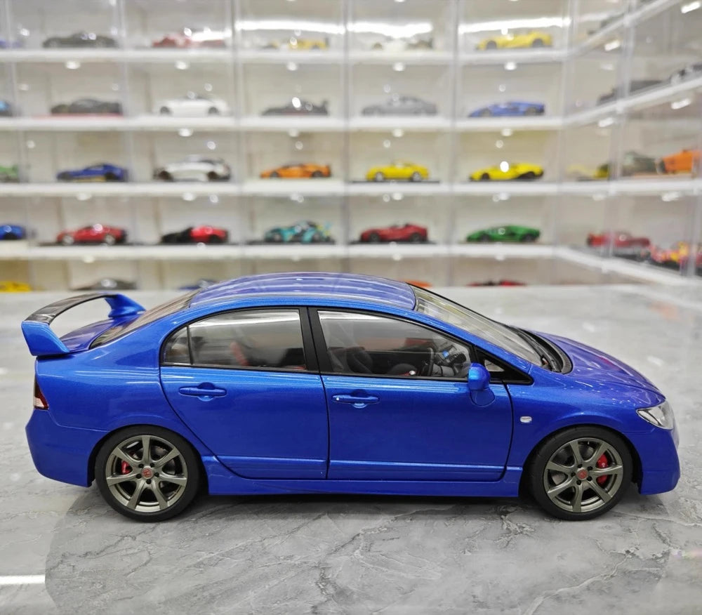 [WELL] 1:18 Honda 2007 Civic Type R FD2 Blue Model Car Die-Cast
