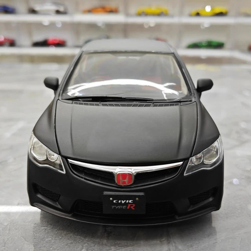 [WELL] 1:18 Honda 2007 Civic Type R FD2 Matte Black Model Car Die-Cast