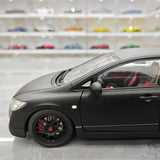 [WELL] 1:18 Honda 2007 Civic Type R FD2 Matte Black Model Car Die-Cast