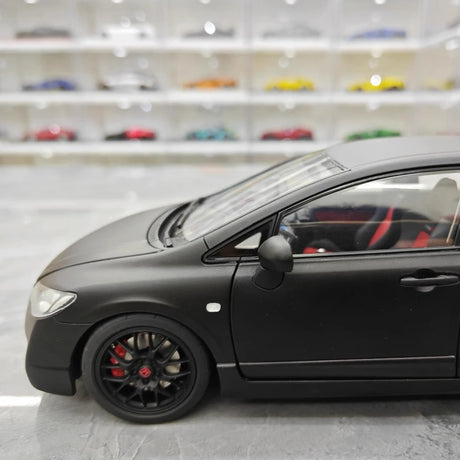 [WELL] 1:18 Honda 2007 Civic Type R FD2 Matte Black Model Car Die-Cast