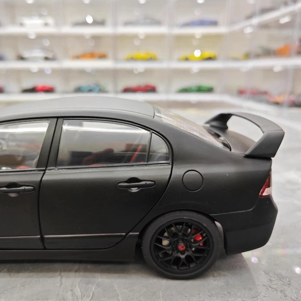 [WELL] 1:18 Honda 2007 Civic Type R FD2 Matte Black Model Car Die-Cast
