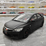 [WELL] 1:18 Honda 2007 Civic Type R FD2 Matte Black Model Car Die-Cast