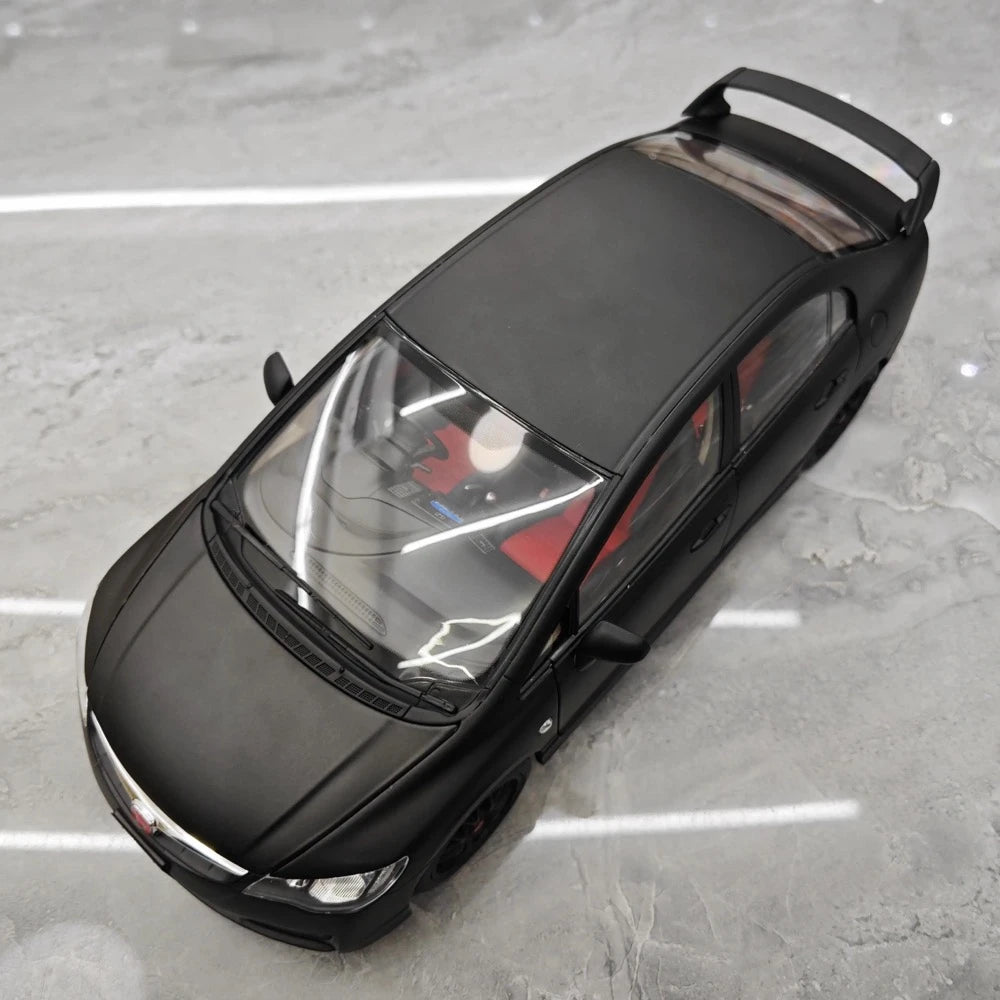 [WELL] 1:18 Honda 2007 Civic Type R FD2 Matte Black Model Car Die-Cast