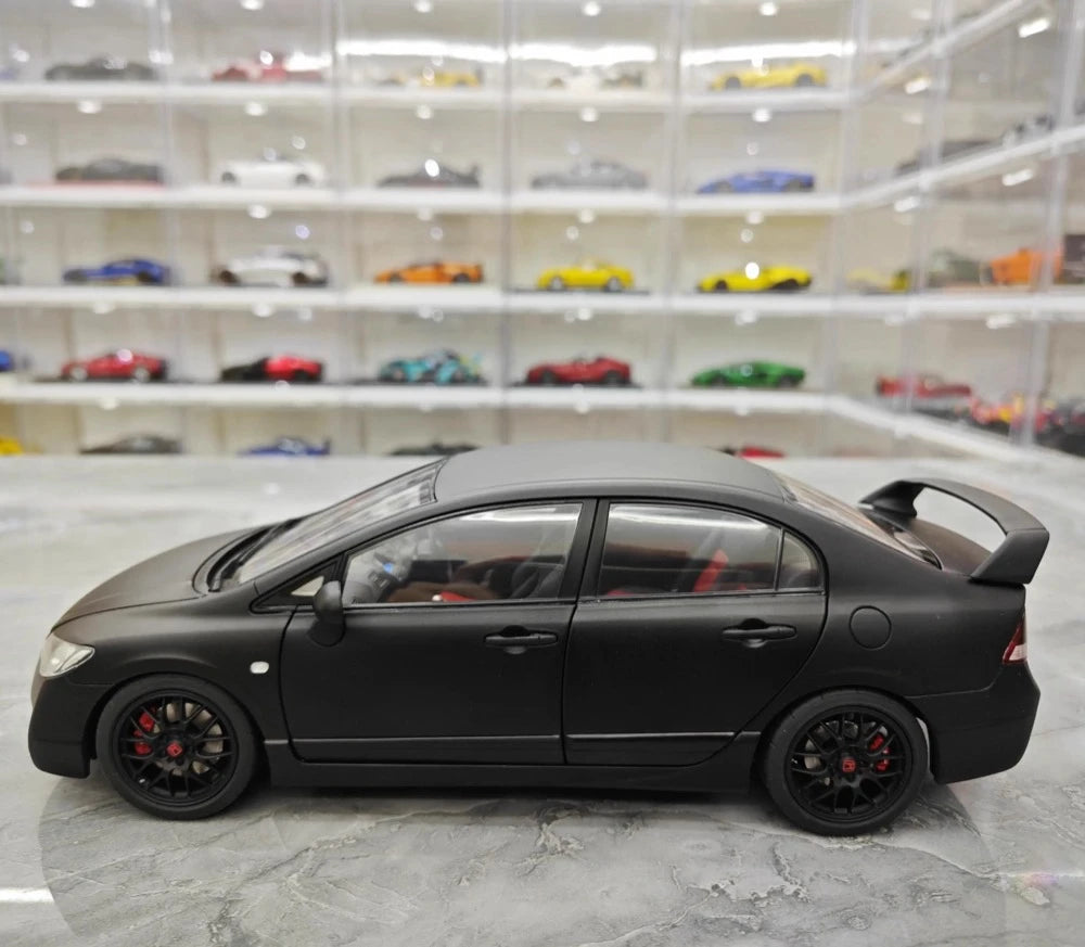 [WELL] 1:18 Honda 2007 Civic Type R FD2 Matte Black Model Car Die-Cast