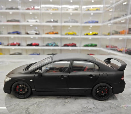 [WELL] 1:18 Honda 2007 Civic Type R FD2 Matte Black Model Car Die-Cast