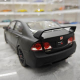 [WELL] 1:18 Honda 2007 Civic Type R FD2 Matte Black Model Car Die-Cast