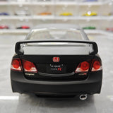 [WELL] 1:18 Honda 2007 Civic Type R FD2 Matte Black Model Car Die-Cast