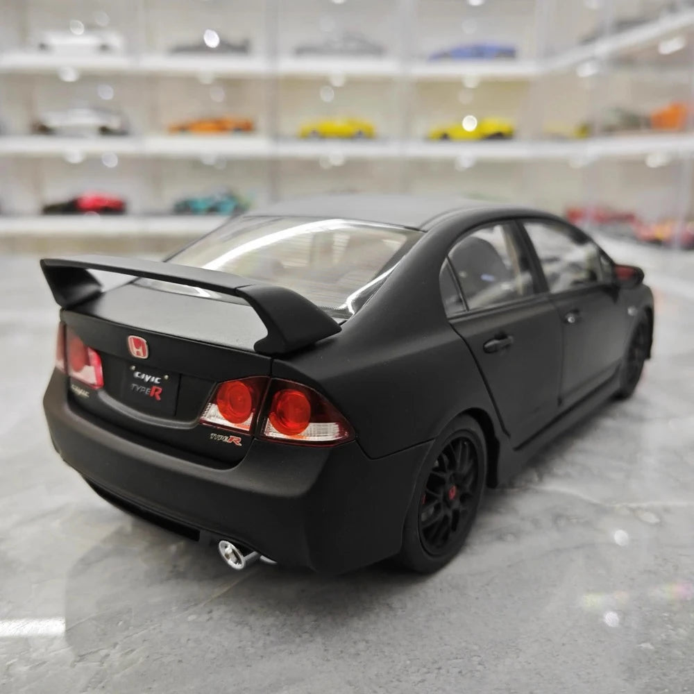 [WELL] 1:18 Honda 2007 Civic Type R FD2 Matte Black Model Car Die-Cast