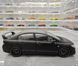 [WELL] 1:18 Honda 2007 Civic Type R FD2 Matte Black Model Car Die-Cast