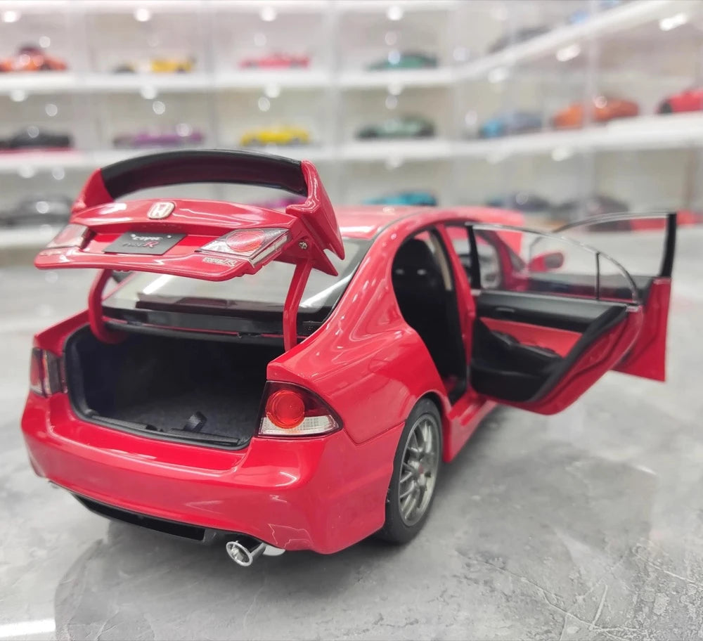 [WELL] 1:18 Honda 2007 Civic Type R FD2 Red Model Car Die-Cast