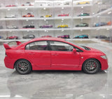 [WELL] 1:18 Honda 2007 Civic Type R FD2 Red Model Car Die-Cast