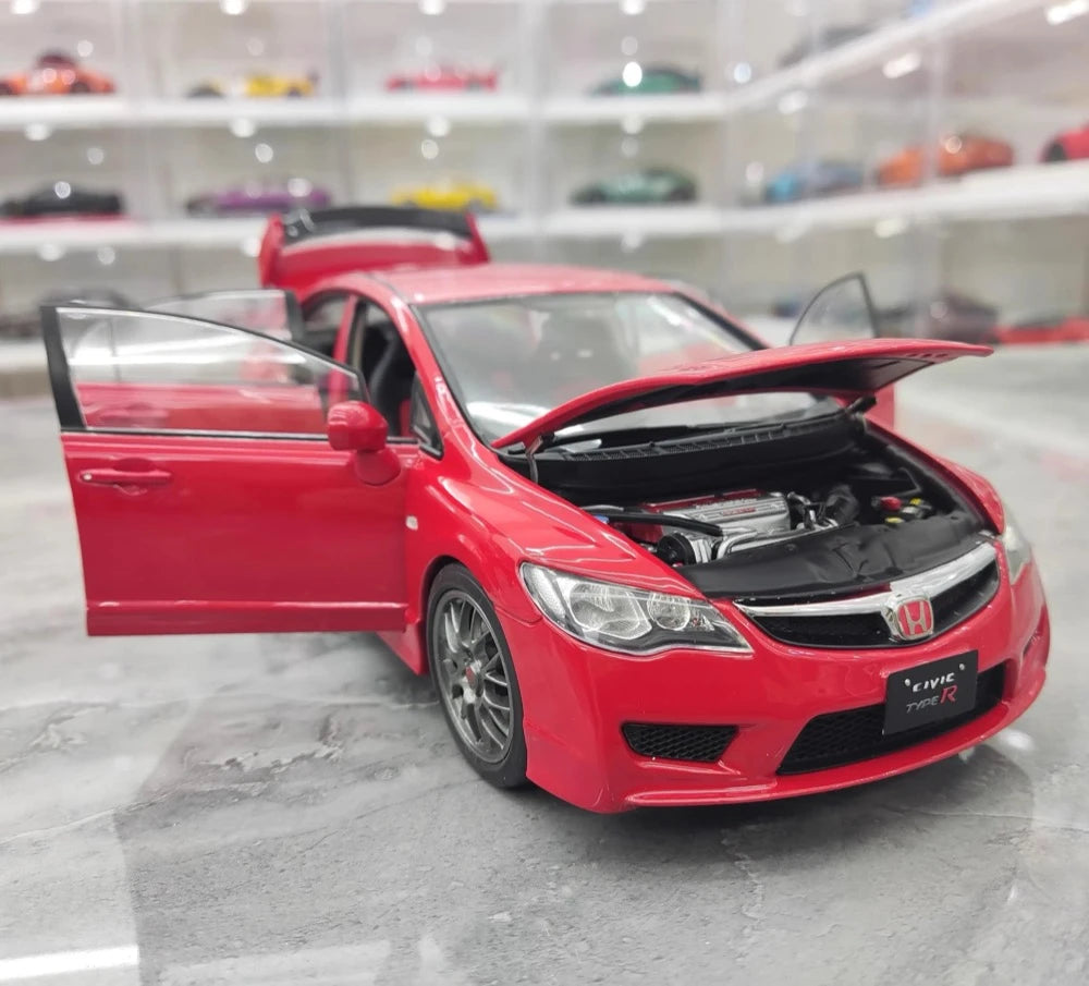 [WELL] 1:18 Honda 2007 Civic Type R FD2 Red Model Car Die-Cast