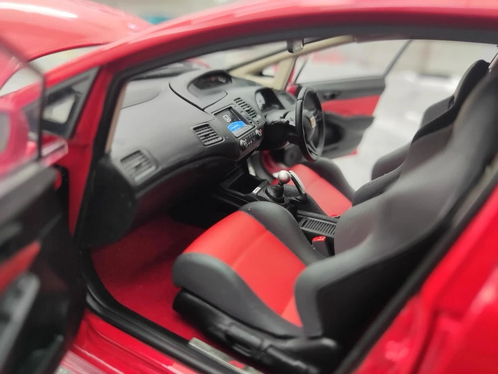 [WELL] 1:18 Honda 2007 Civic Type R FD2 Red Model Car Die-Cast