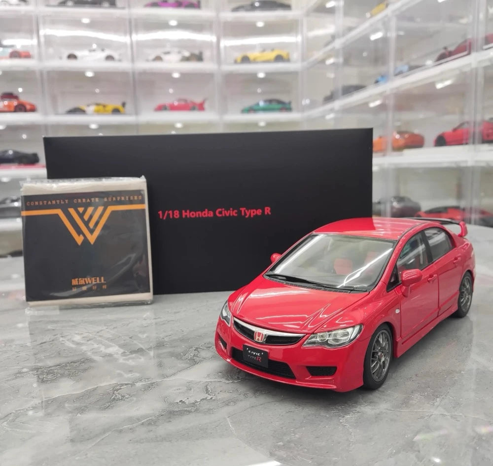 [WELL] 1:18 Honda 2007 Civic Type R FD2 Red Model Car Die-Cast