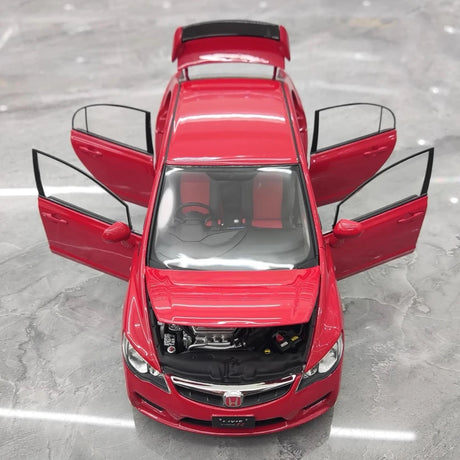 [WELL] 1:18 Honda 2007 Civic Type R FD2 Red Model Car Die-Cast