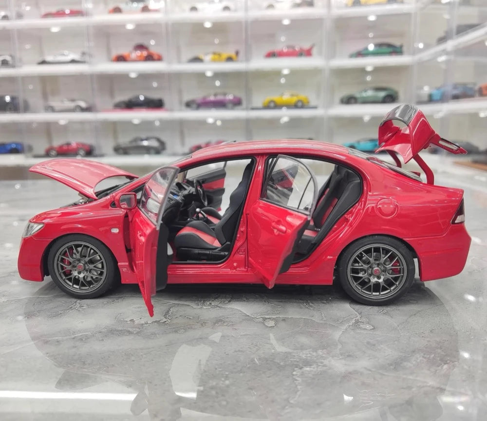 [WELL] 1:18 Honda 2007 Civic Type R FD2 Red Model Car Die-Cast
