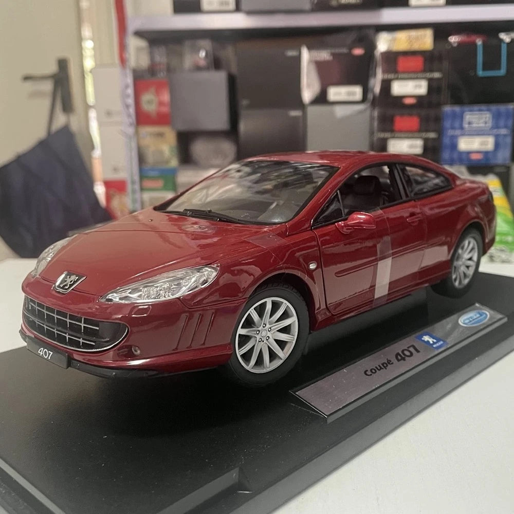 [Welly] 1:18 Peugeot 2006 407 Coupe rosso modellino di auto Die-Cast