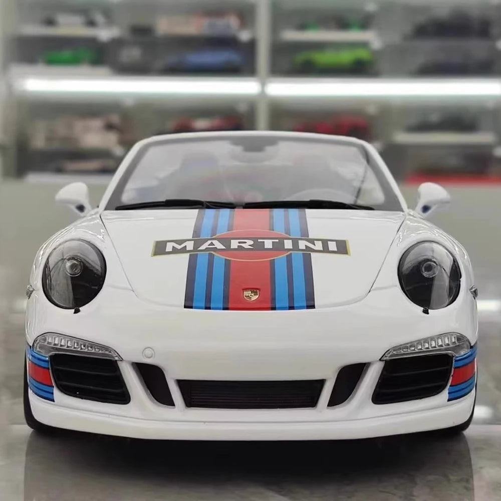 [WSW] 1:18 Porsche 2015 911 Carrera GTS Cabriolet Martini Racing Model Car Die-Cast