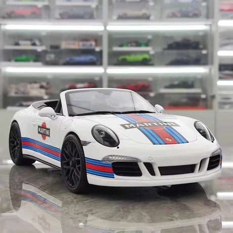 [WSW] 1:18 Porsche 2015 911 Carrera GTS Cabriolet Martini Racing Model Car Die-Cast