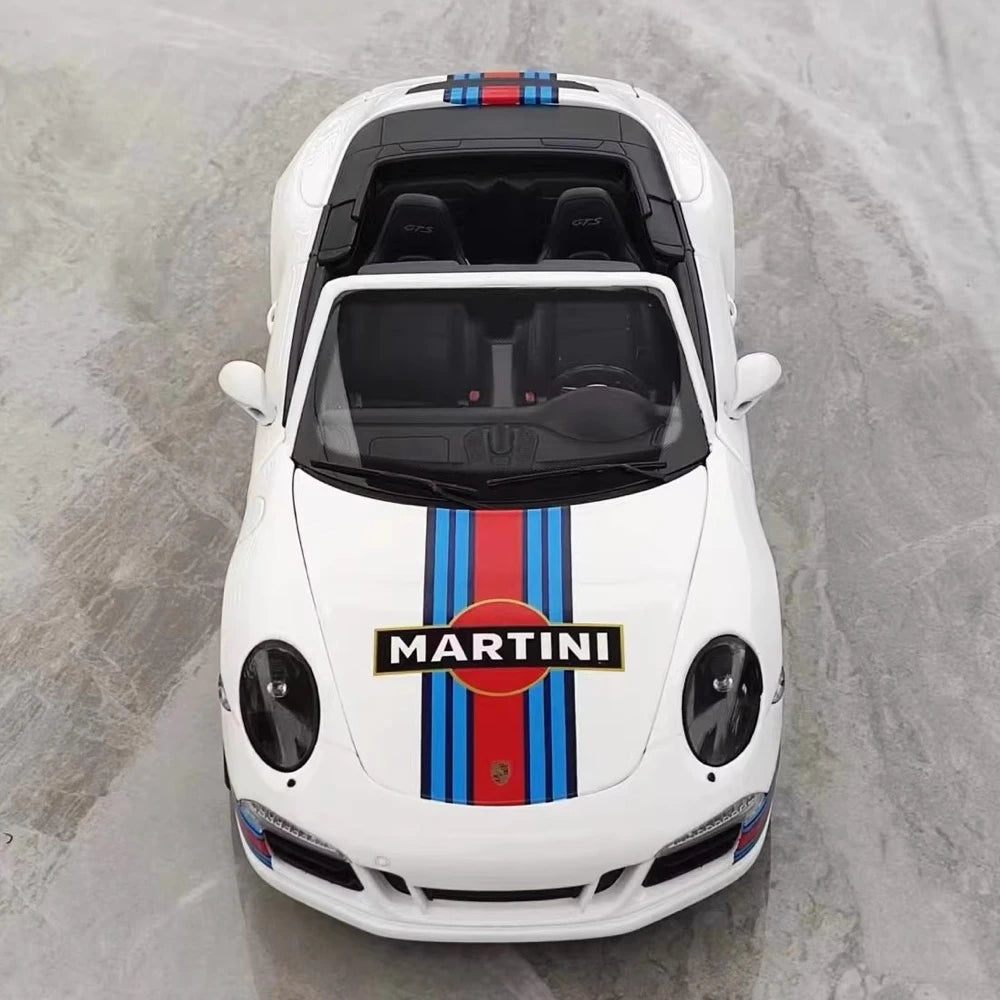 [WSW] 1:18 Porsche 2015 911 Carrera GTS Cabriolet Martini Racing Model Car Die-Cast