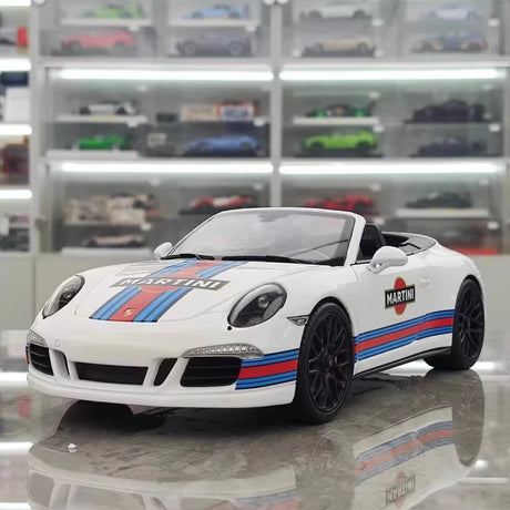 [WSW] 1:18 Porsche 2015 911 Carrera GTS Cabriolet Martini Racing Model Car Die-Cast