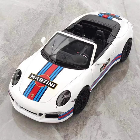 [WSW] 1:18 Porsche 2015 911 Carrera GTS Cabriolet Martini Racing Model Car Die-Cast
