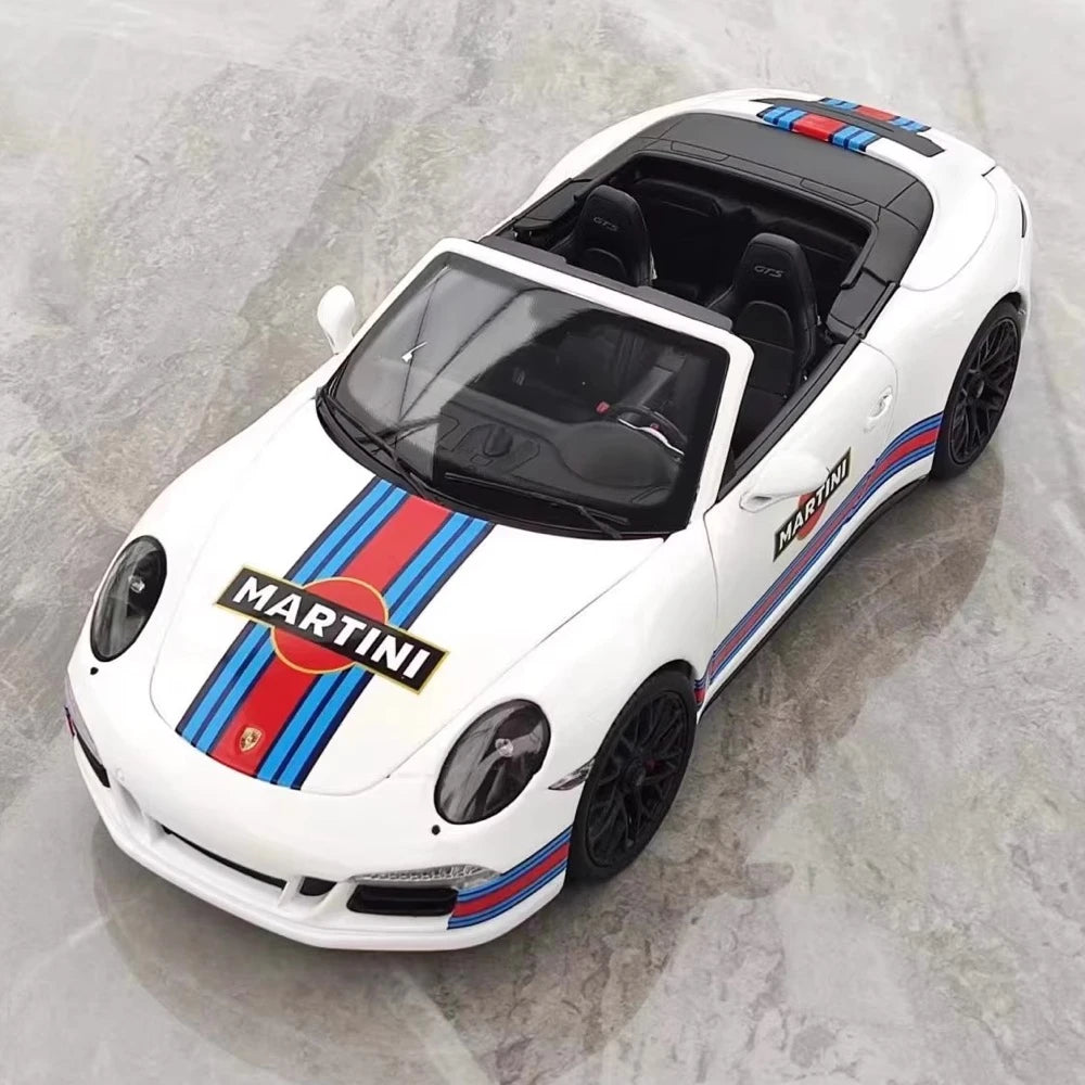 [WSW] 1:18 Porsche 2015 911 Carrera GTS Cabriolet Martini Racing Model Car Die-Cast