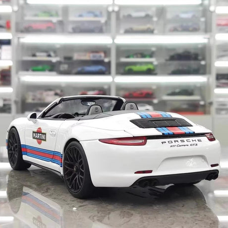 [WSW] 1:18 Porsche 2015 911 Carrera GTS Cabriolet Martini Racing Model Car Die-Cast
