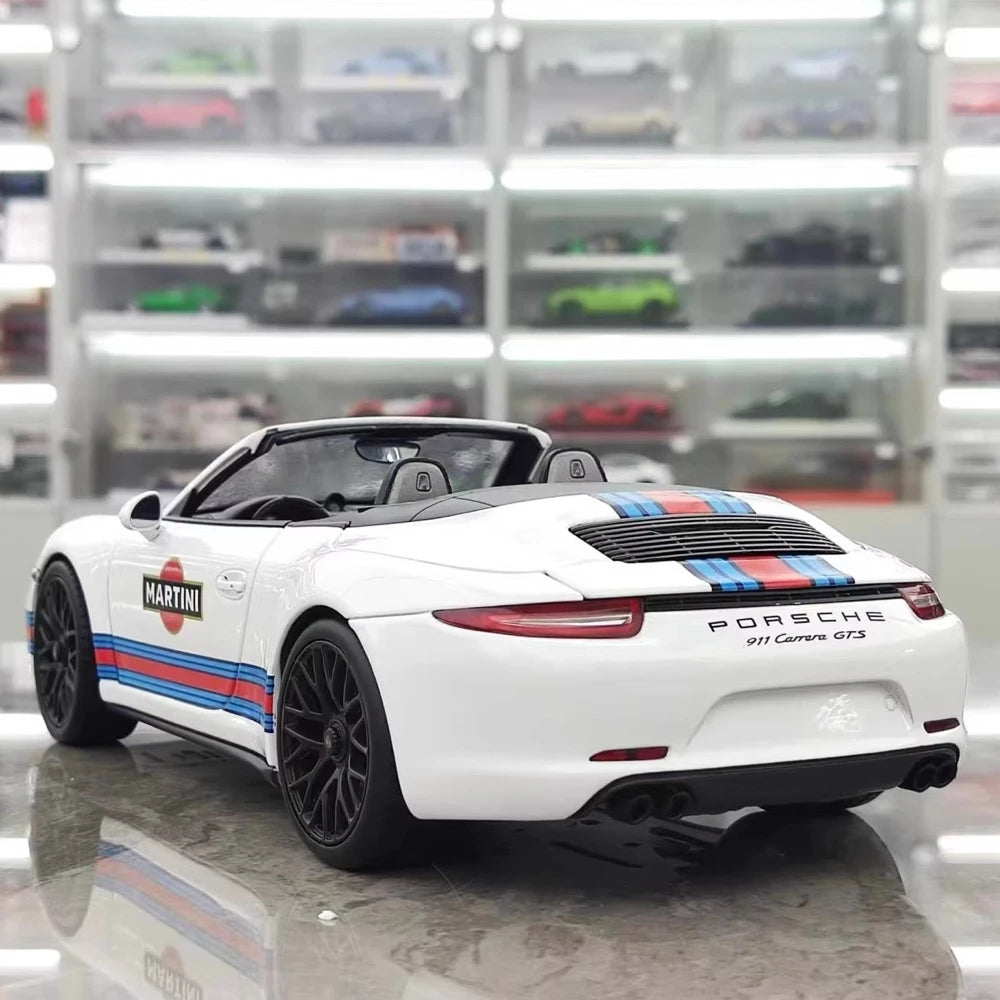 [WSW] 1:18 Porsche 2015 911 Carrera GTS Cabriolet Martini Racing Model Car Die-Cast