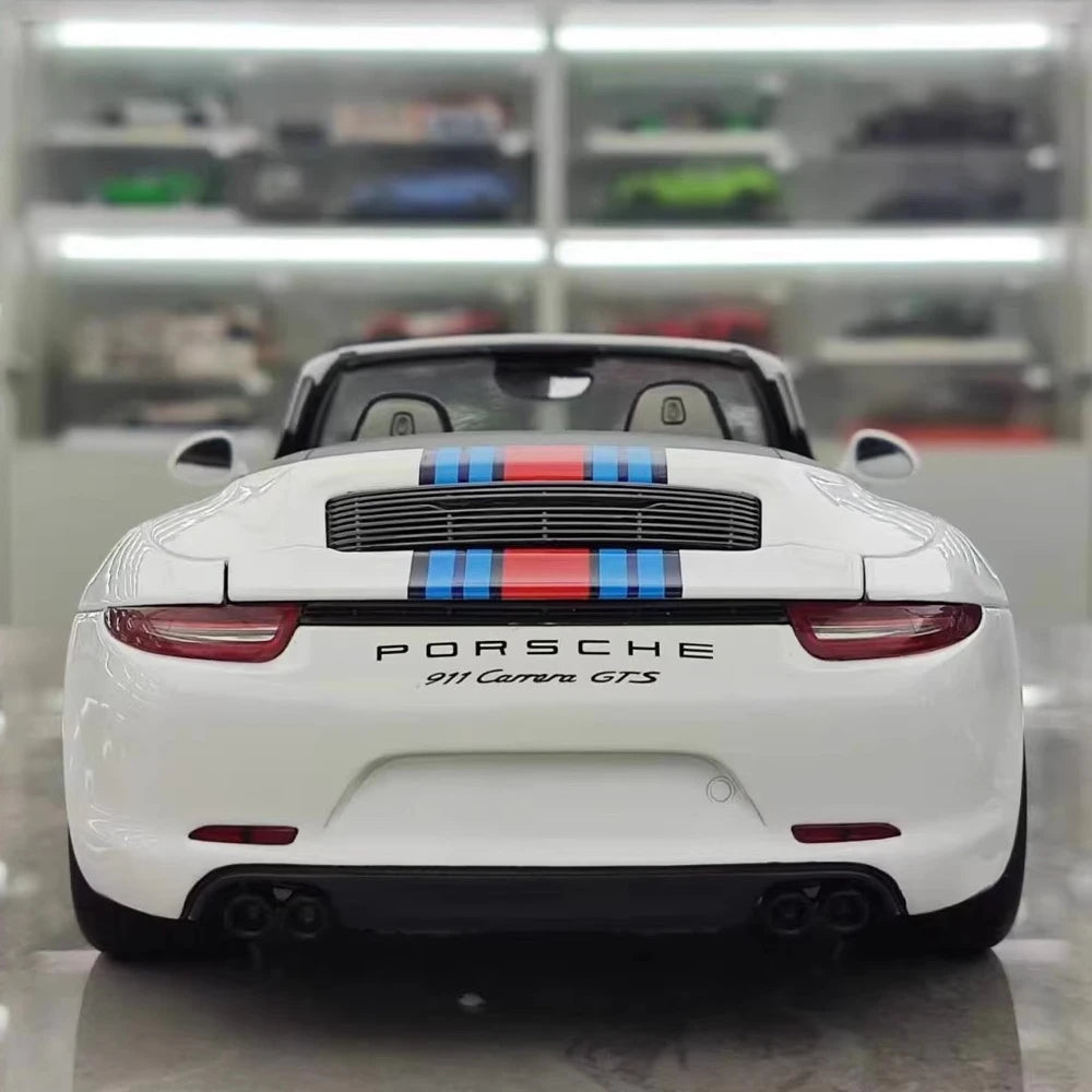 [WSW] 1:18 Porsche 2015 911 Carrera GTS Cabriolet Martini Racing Model Car Die-Cast