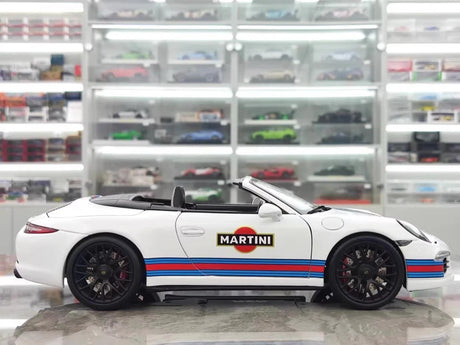 [WSW] 1:18 Porsche 2015 911 Carrera GTS Cabriolet Martini Racing Model Car Die-Cast