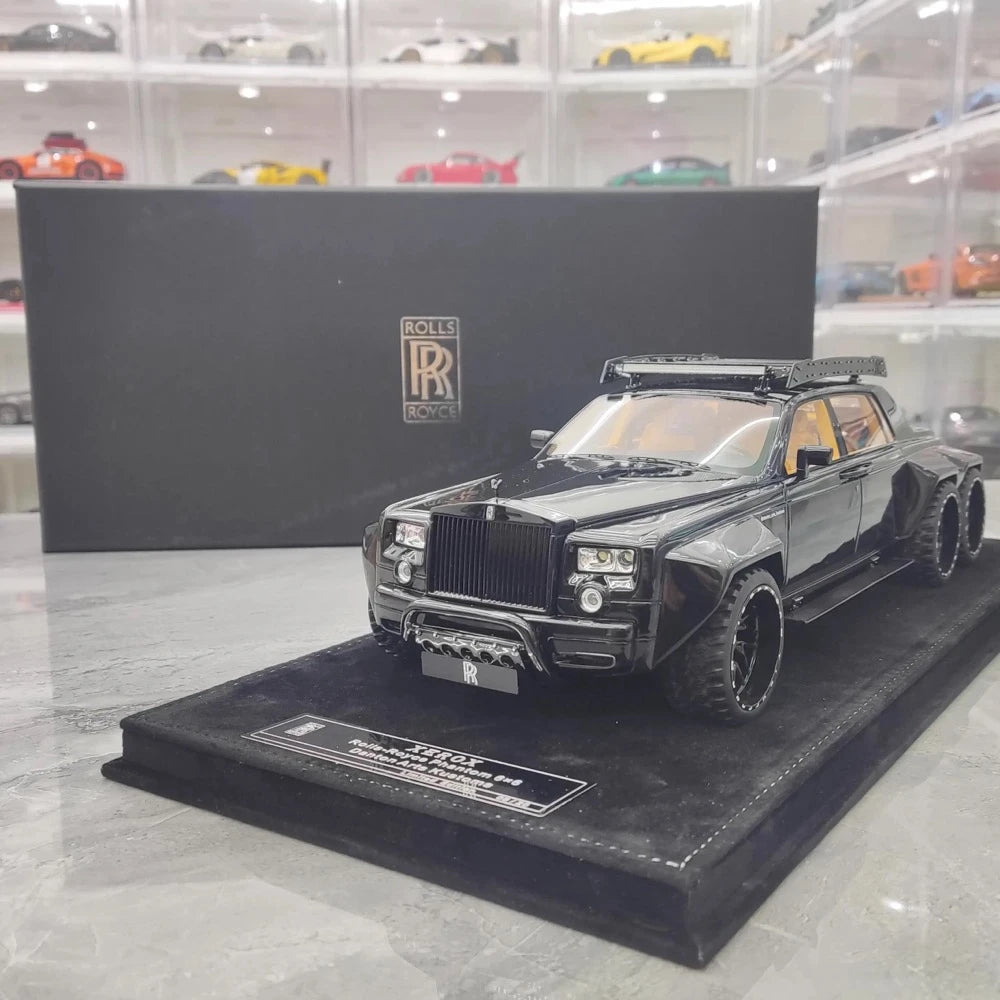 [XEROX] 1:18 Rolls-Royce 2017 Phantom VIII 6x6 Will Bring Luxury Glossy Black Model Car Resin